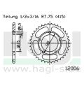 Kettenrad 45 Zähne Esjot - Teilung 1/2 x 3/16 R7,75 (415) - 1200 0645