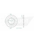 Kettenrad 36 Zähne Esjot - Teilung 5/8 x 3/8 R10,16 (530) - 3500 3736