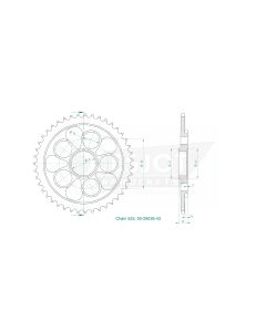 Kettenrad 43 Zähne Esjot - Teilung 5/8 x 5/16 R10,16 (525) - 2900 3643