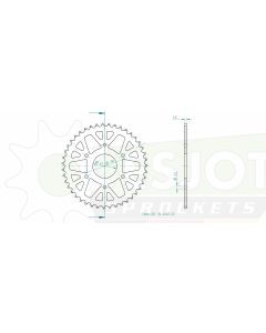 Kettenrad 43 Zähne Esjot - Teilung 5/8 x 1/4 R10,16 (520) - 32147 43
