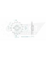 Kettenritzel 15 Zähne Esjot - Teilung 5/8 x 5/16 R10,16 (525) - 2910 0115