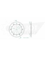 Kettenrad 44 Zähne Esjot - Teilung 5/8 x 1/4 R10,16 (520) - 3200 0344