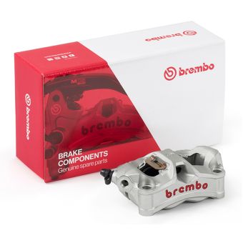 Bremszange links Brembo - aus Aluminium, silber eloxiert mit rotem Brembo - Logo - 920D02094