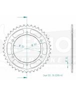 Kettenrad 40 Zähne Esjot - Teilung 5/8 x 1/4 R10,16 (520) - 3200 1840