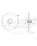 Kettenritzel 18 Zähne Esjot - Teilung 5/8 x 1/4 R10,16 (520) - 32127 18