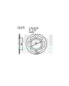 Kettenrad 40 Zähne Esjot - Teilung 1/2 x 3/16 R7,75 (415) - 1629 46