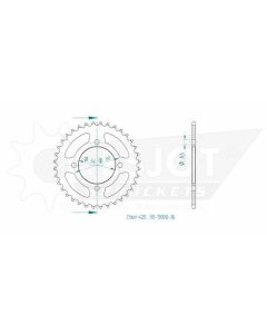 Kettenrad 36 Zähne Esjot - Teilung 1/2 x 1/4 R7,75 (420)  - 1300 0836