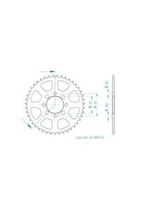 Kettenrad 43 Zähne Esjot - Teilung 1/2 x 1/4 R7,75 (420) - 1300 0943