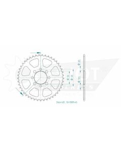 Kettenrad 45 Zähne Esjot - Teilung 1/2 x 1/4 R7,75 (420) - 1300 0945