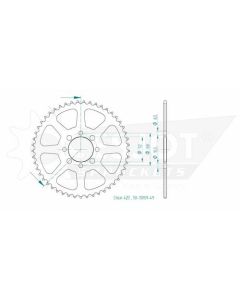 Kettenrad 49 Zähne Esjot - Teilung 1/2 x 1/4 R7,75 (420) - 1300 0949