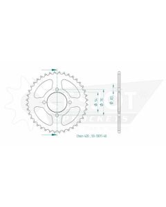 Kettenrad 40 Zähne Esjot - Teilung 1/2 x 1/4 R7,75 (420)  - 1300 1140