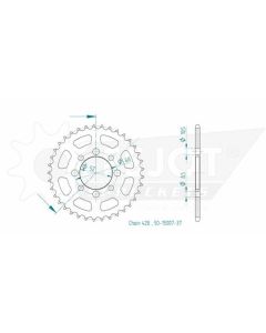 Kettenrad 37 Zähne Esjot - Teilung 1/2 x 5/16 R8,51 (428) - 1500 0737