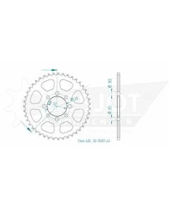 Kettenrad 43 Zähne Esjot - Teilung 1/2 x 5/16 R8,51 (428) - 1500 0743
