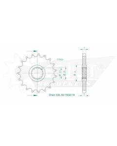 Kettenritzel 19 Zähne Esjot - Teilung 1/2 x 5/16 R8,51 (428) - 1510 2019
