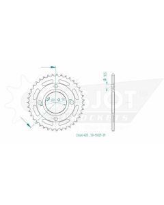 Kettenrad 39 Zähne Esjot - Teilung 1/2 x 5/16 R8,51 (428) - 1500 2139