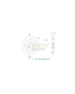 Kettenritzel 17 Zähne Esjot - Teilung 1/2 x 5/16 R8,51 (428) - 1510 8417