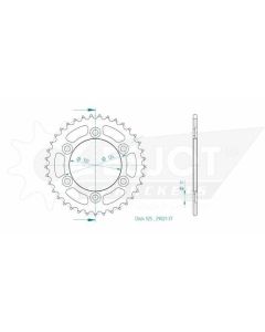 Kettenrad 37 Zähne Esjot - Teilung 5/8 x 5/16 R10,16 (525) - 2900 2137