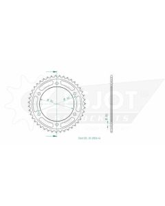 Kettenrad 43 Zähne Esjot - Teilung 5/8 x 5/16 R10,16 (525) - 2900 2743