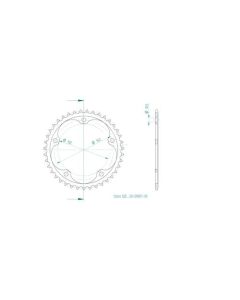 Kettenrad 39 Zähne Esjot - Teilung 5/8 x 5/16 R10,16 (525) - 2900 5739