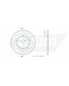 Kettenrad 36 Zähne Esjot - Teilung 5/8 x 3/8 R10,16 (530) - 3500 3736