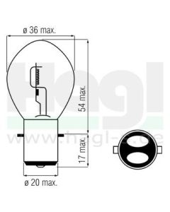 100 16 103 - Bilux-L 6V 45/40W BA 20 d